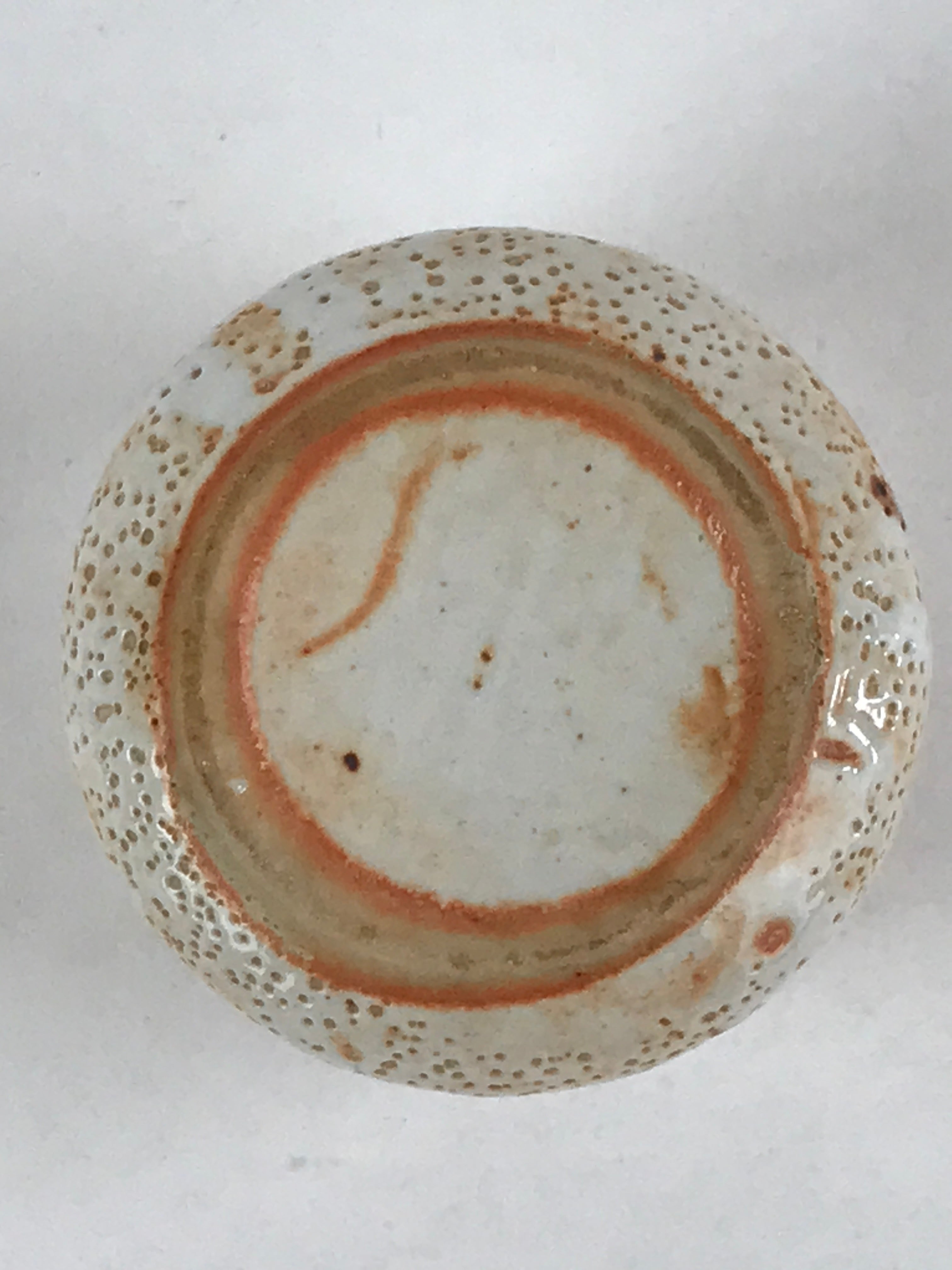 Japanese Shinoware Ceramic Yunomi Teacup Vtg Pottery Bamboo Red Brown TC346