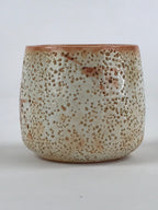 Japanese Shinoware Ceramic Yunomi Teacup Vtg Pottery Bamboo Red Brown TC347