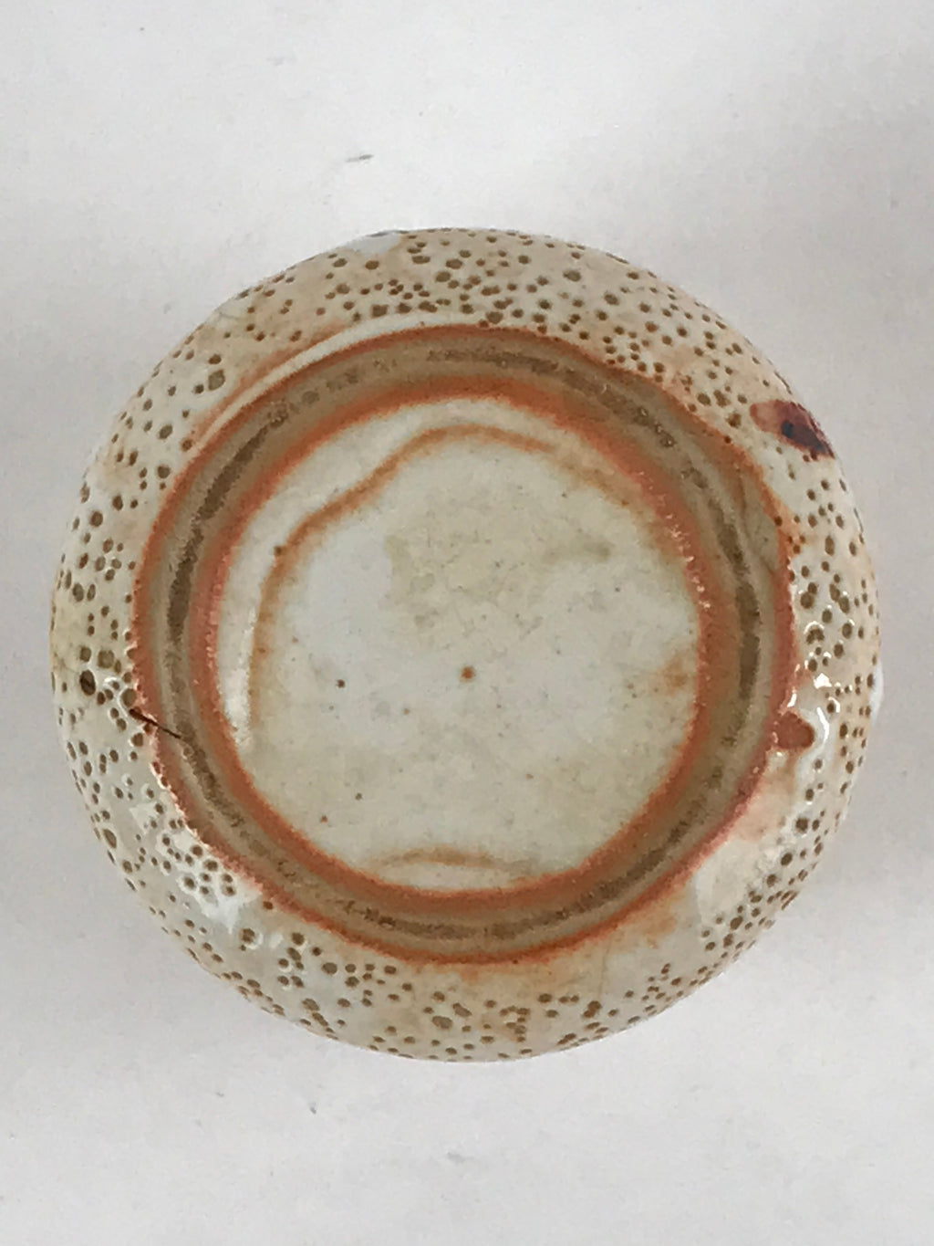Japanese Shinoware Ceramic Yunomi Teacup Vtg Pottery Bamboo Red Brown TC347