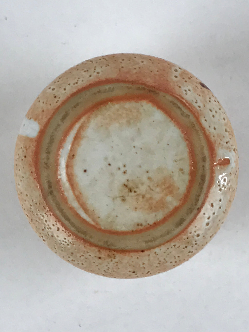 Japanese Shinoware Ceramic Yunomi Teacup Vtg Pottery Bamboo Red Brown TC348