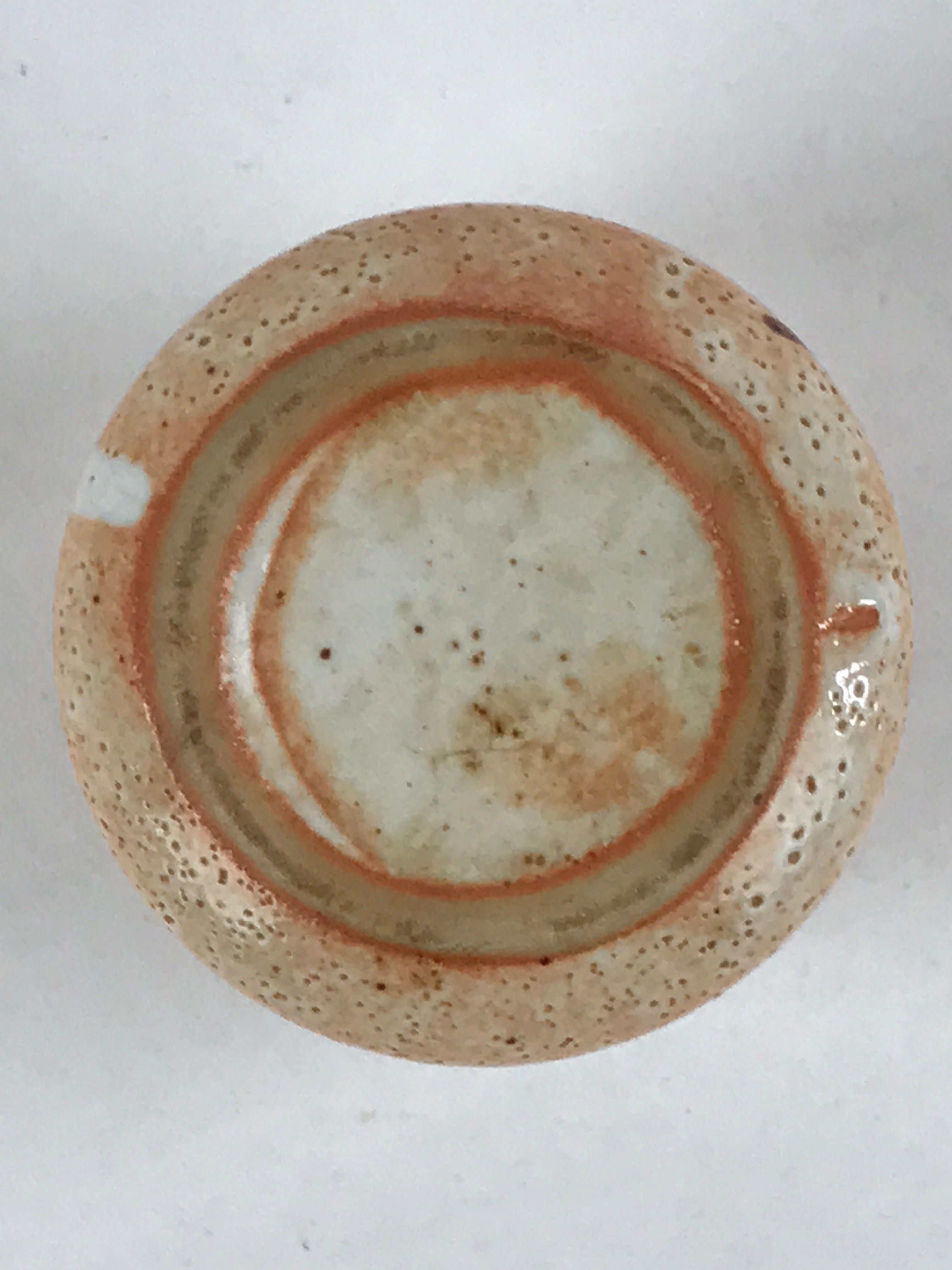 Japanese Shinoware Ceramic Yunomi Teacup Vtg Pottery Bamboo Red Brown TC348