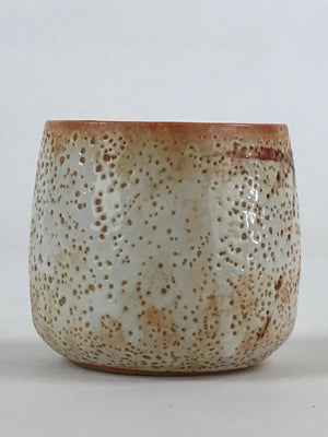 Japanese Shinoware Ceramic Yunomi Teacup Vtg Pottery Bamboo Red Brown TC350