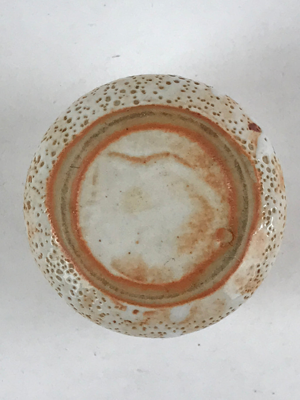 Japanese Shinoware Ceramic Yunomi Teacup Vtg Pottery Bamboo Red Brown TC352