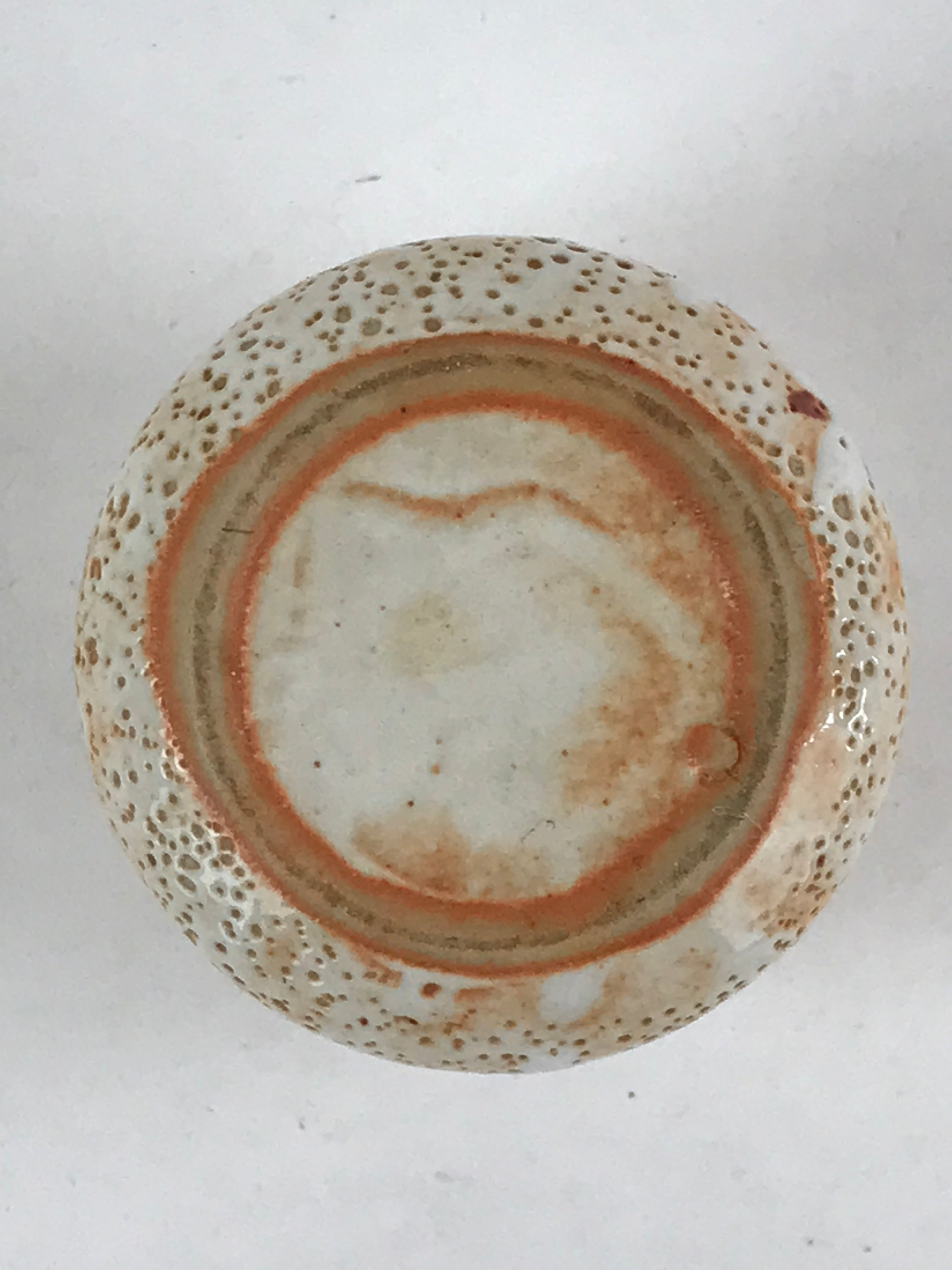 Japanese Shinoware Ceramic Yunomi Teacup Vtg Pottery Bamboo Red Brown TC352