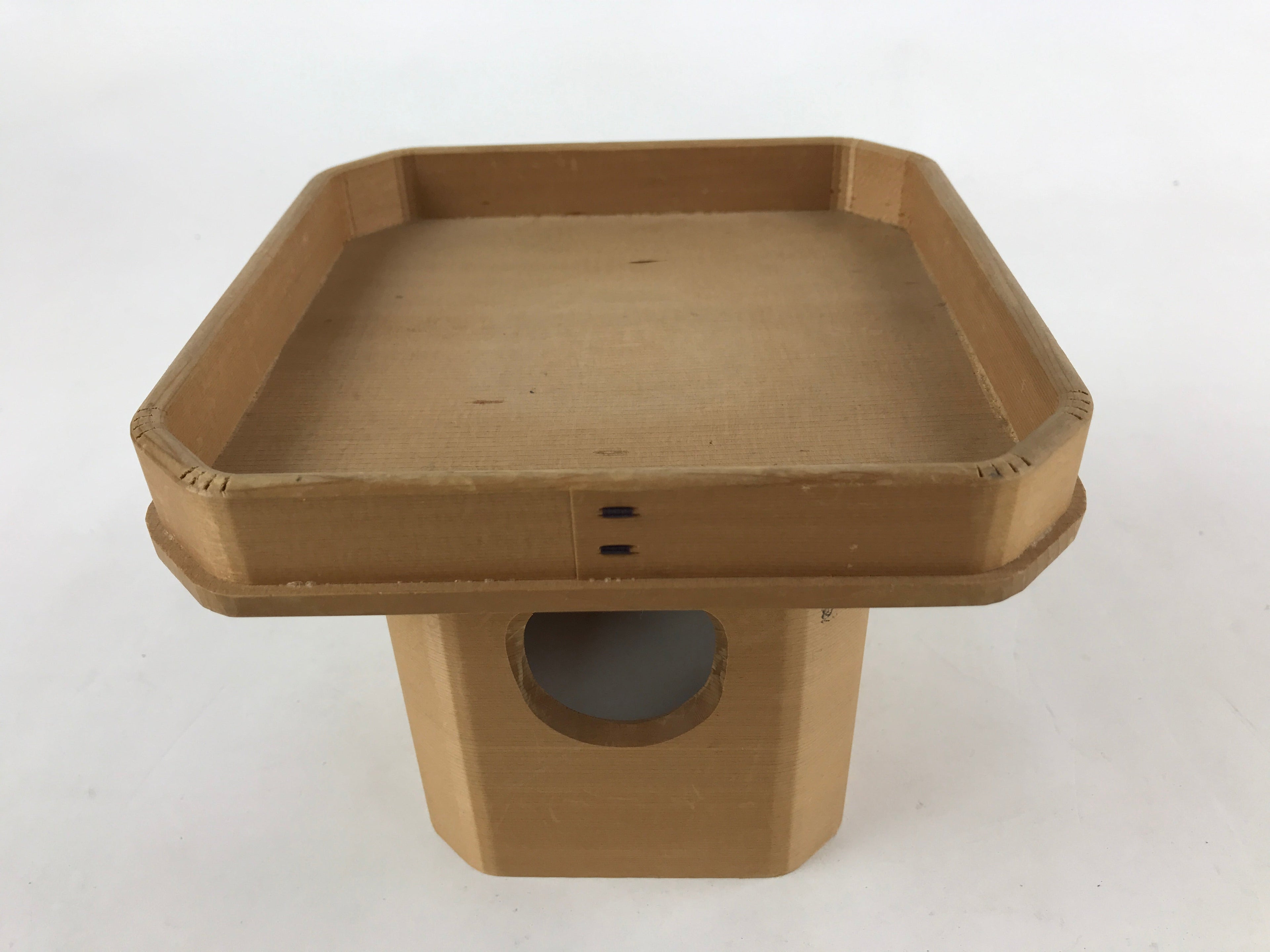 Japanese Shinto Buddhist Wooden Offering Tray Sanbou Vtg Sanpo Altar Brown BA153