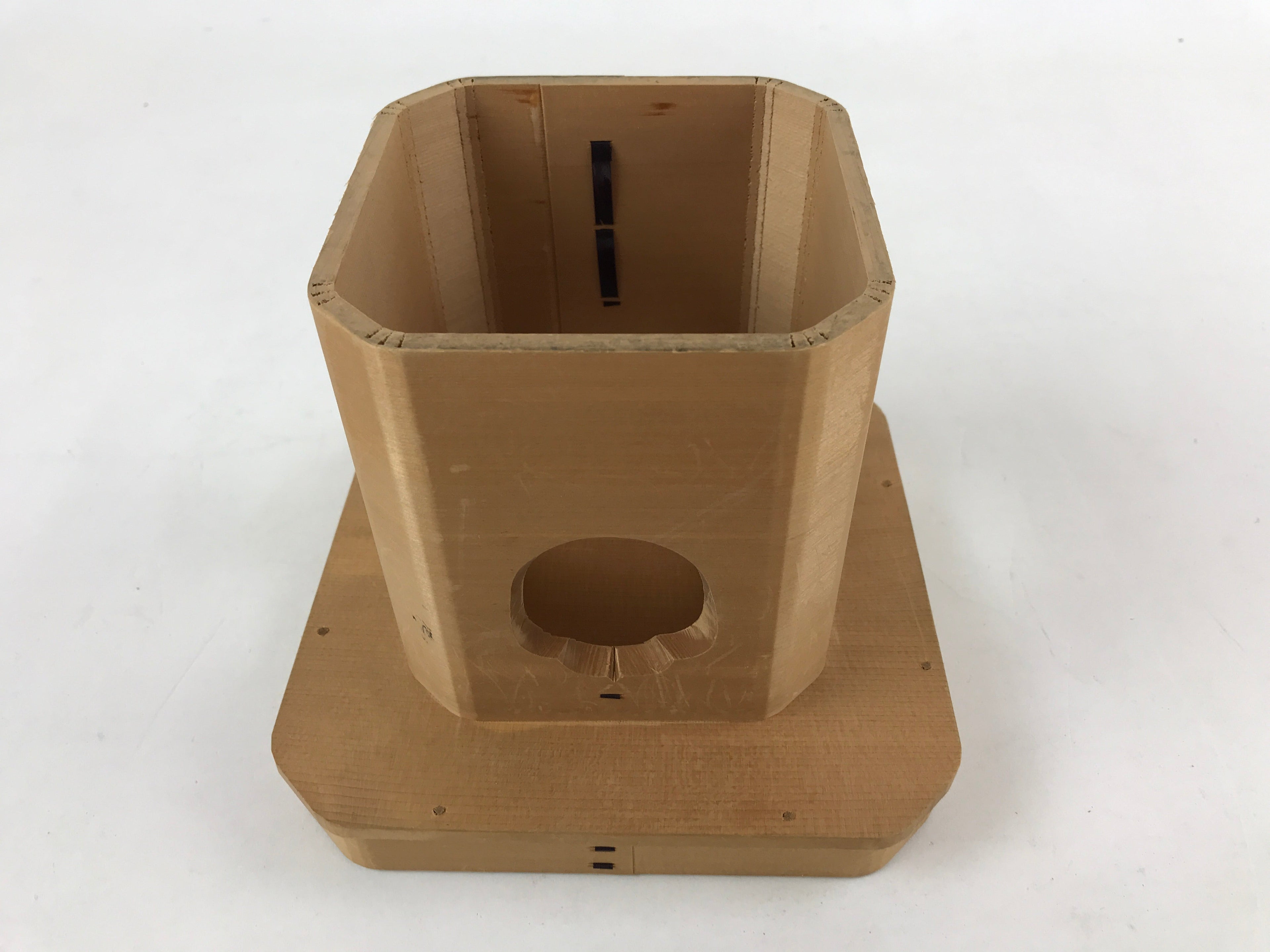 Japanese Shinto Buddhist Wooden Offering Tray Sanbou Vtg Sanpo Altar Brown BA153