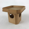 Japanese Shinto Buddhist Wooden Offering Tray Sanbou Vtg Sanpo Altar Brown BA153