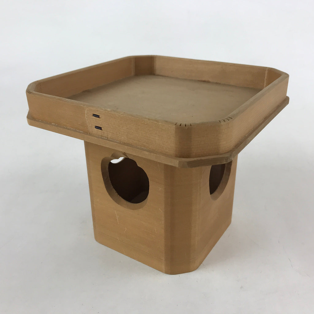 Japanese Shinto Buddhist Wooden Offering Tray Sanbou Vtg Sanpo Altar Brown BA154