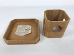 Japanese Shinto Buddhist Wooden Offering Tray Sanbou Vtg Sanpo Altar Brown BA877
