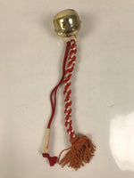 Japanese Shinto Metal Bell Omamori Good Fortune Amulet Gold Red White JK882