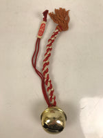 Japanese Shinto Metal Bell Omamori Good Fortune Amulet Gold Red White JK882