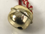 Japanese Shinto Metal Bell Omamori Good Fortune Amulet Gold Red White JK882