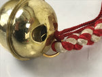 Japanese Shinto Metal Bell Omamori Good Fortune Amulet Gold Red White JK882
