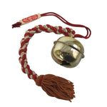 Japanese Shinto Metal Bell Omamori Good Fortune Amulet Gold Red White JK882