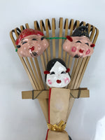 Japanese Shinto Votive Bamboo Rake Vtg Snake Ema Nangu Taisha Kumade Ebisu BA850