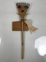 Japanese Shinto Votive Bamboo Rake Vtg Snake Ema Nangu Taisha Kumade Ebisu BA850