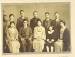 Japanese Showa 1935 Family Portrait Photograph Vtg Kimono Posed Sepia Tone PH21