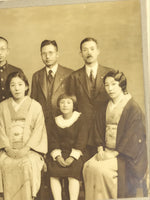 Japanese Showa 1935 Family Portrait Photograph Vtg Kimono Posed Sepia Tone PH21