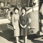 Japanese Showa 1960's Modern Women Bus Travel Photograph Vtg Black White PH236