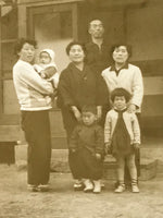 Japanese Showa 1970s Family Group Photograph Vtg Young Children Sepia Tone PH217