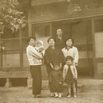 Japanese Showa 1970s Family Group Photograph Vtg Young Children Sepia Tone PH217