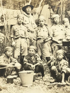 Japanese Showa Boy Scouts Troop Camp Photograph Vtg Scoutmaster Sepia Tone PH159