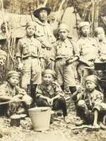 Japanese Showa Boy Scouts Troop Camp Photograph Vtg Scoutmaster Sepia Tone PH159