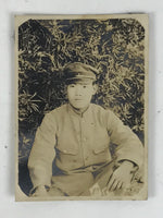 Japanese Showa Boy Student Portrait Photograph Vtg Uniform Sepia Tone PH274