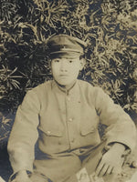 Japanese Showa Boy Student Portrait Photograph Vtg Uniform Sepia Tone PH274