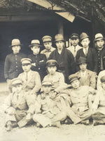 Japanese Showa Boys School Group Photograph Vtg Student Uniform Sepia PH155