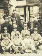 Japanese Showa Boys School Group Photograph Vtg Student Uniform Sepia PH155