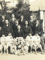 Japanese Showa Boys Tennis Team School Victory Photograph Vtg Sepia Tone PH124