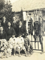 Japanese Showa Boys Tennis Team School Victory Photograph Vtg Sepia Tone PH124