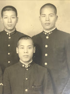 Japanese Showa C1942 Young Men Soldier Photograph Vtg Military Black White PH166