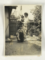 Japanese Showa Children's Day Family Photograph Kimono Hakama Black White PH231