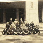 Japanese Showa China Group Travel Photograph Vtg Hsinking Building Sepia PH139