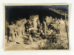 Japanese Showa Community Rice Processing Group Photograph Daily Life Sepia PH81