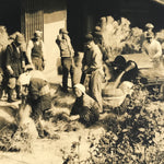 Japanese Showa Community Rice Processing Group Photograph Daily Life Sepia PH81