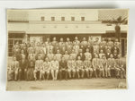 Japanese Showa Company Staff Group Photograph Vtg Building Suit Sepia Tone PH150