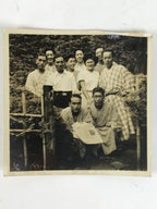 Japanese Showa Company Staff Group Photograph Vtg Yukata Sepia Tone PH281