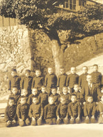 Japanese Showa Elementary School Class Photograph Student Uniform Sepia PH130
