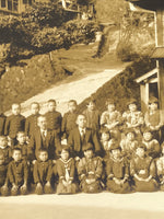 Japanese Showa Elementary School Class Photograph Student Uniform Sepia PH130