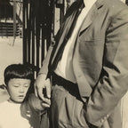 Japanese Showa Era Father Son Photograph Vtg Daily Life Child Black White PH233