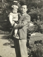 Japanese Showa Era Father Son Photograph Vtg Daily Life Child Black White PH239
