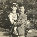 Japanese Showa Era Father Son Photograph Vtg Daily Life Child Black White PH239