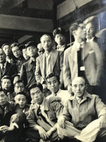 Japanese Showa Era Group Photograph Vtg Daily Life Men Suits Black White PH99