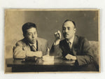 Japanese Showa Era Smoking Men Posed Portrait Photograph Vtg Sepia Tone PH242