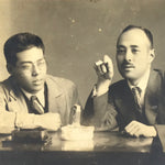 Japanese Showa Era Smoking Men Posed Portrait Photograph Vtg Sepia Tone PH242