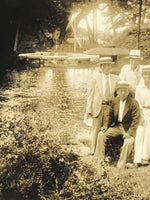 Japanese Showa Era Traditional Garden Group Photograph Vtg Sepia Tone PH137