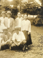 Japanese Showa Era Traditional Garden Group Photograph Vtg Sepia Tone PH137